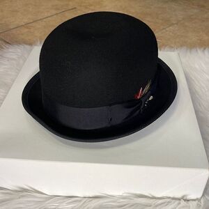 Mens wool Black Derby dress hat
